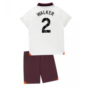 Manchester City Kyle Walker #2 Koszulka Wyjazdowych Dziecięca 2023-24 Krótki Rękaw (+ Krótkie spodenki)
